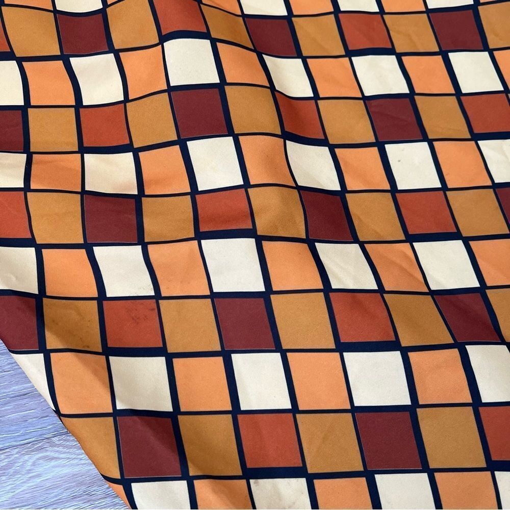 Vintage 90’s‎ does 70’s geometric diamond browns mini dress clueless spice girls - Picture 3 of 9